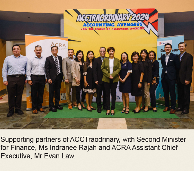 Supporting partners of ACCTrordinary 2024 with Second Minister for Finance and ACRA representatives.