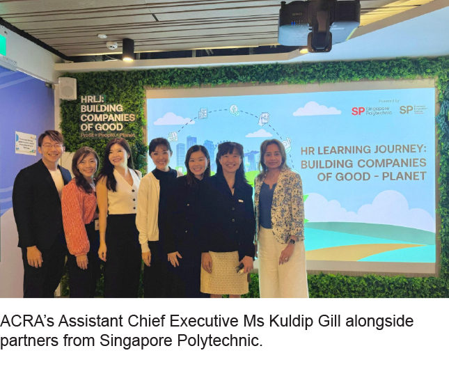 ACRA's Assistant Chief Executive Ms Kuldip Gill alongside partners from Singapore Polytechnic.