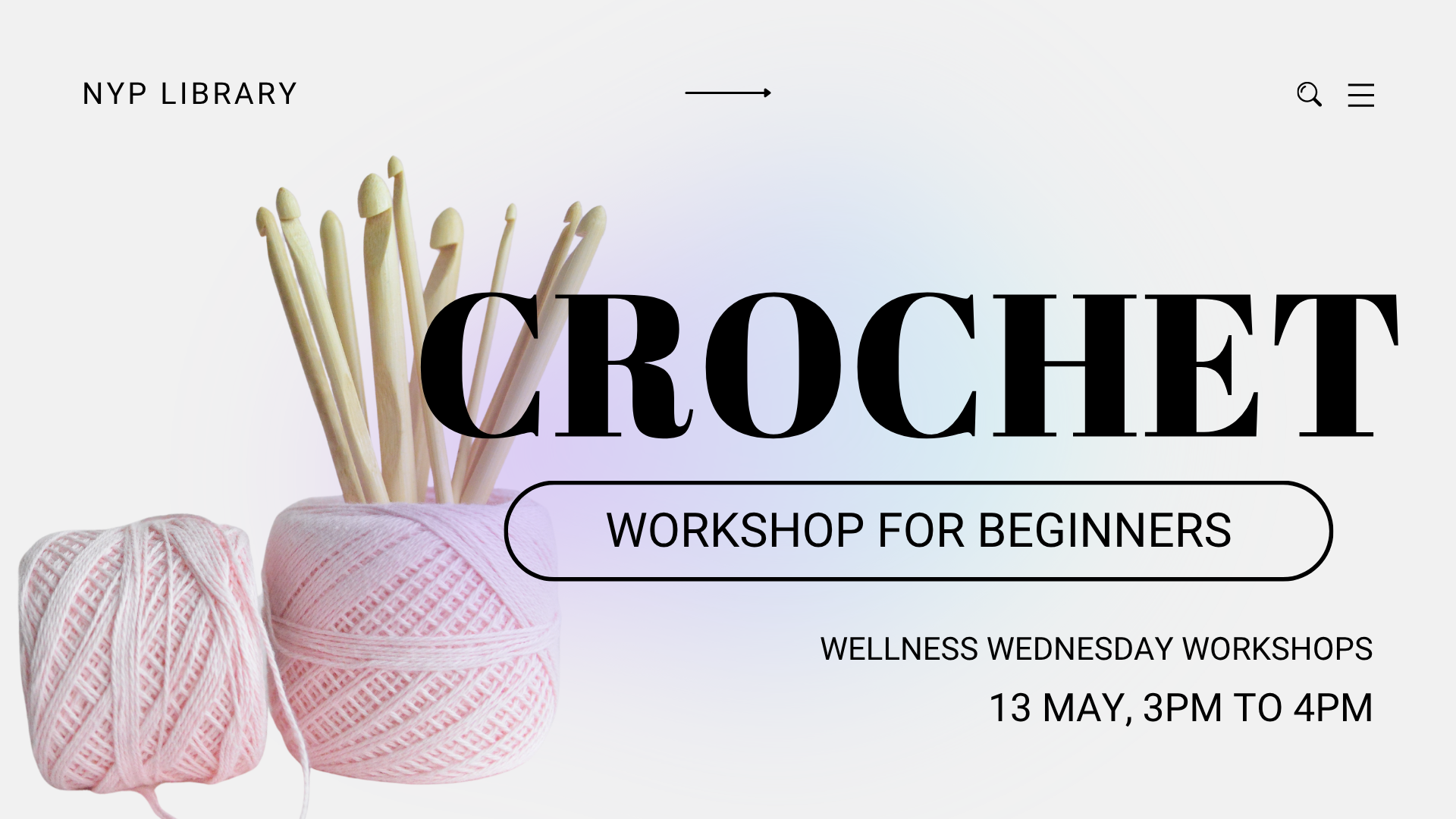 Crochet workshop banner