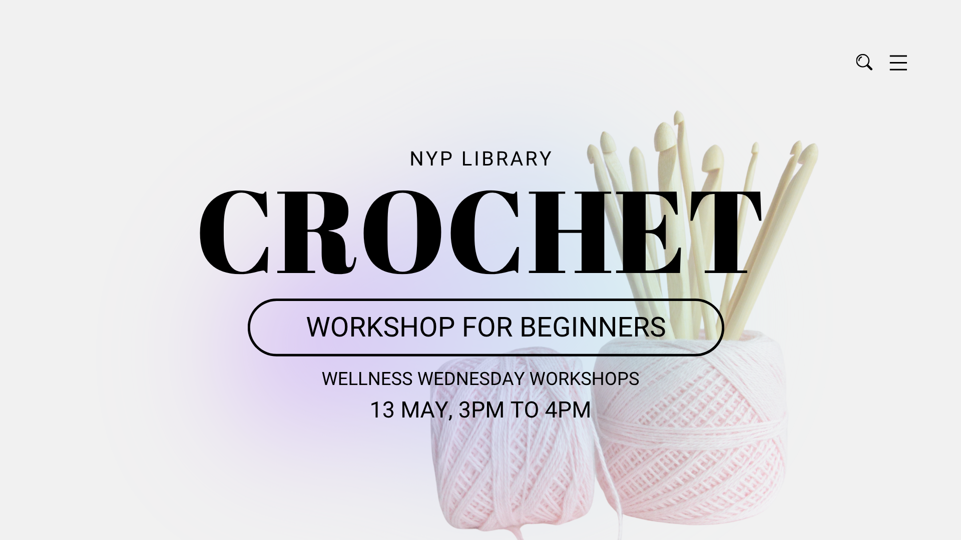 Crochet workshop banner