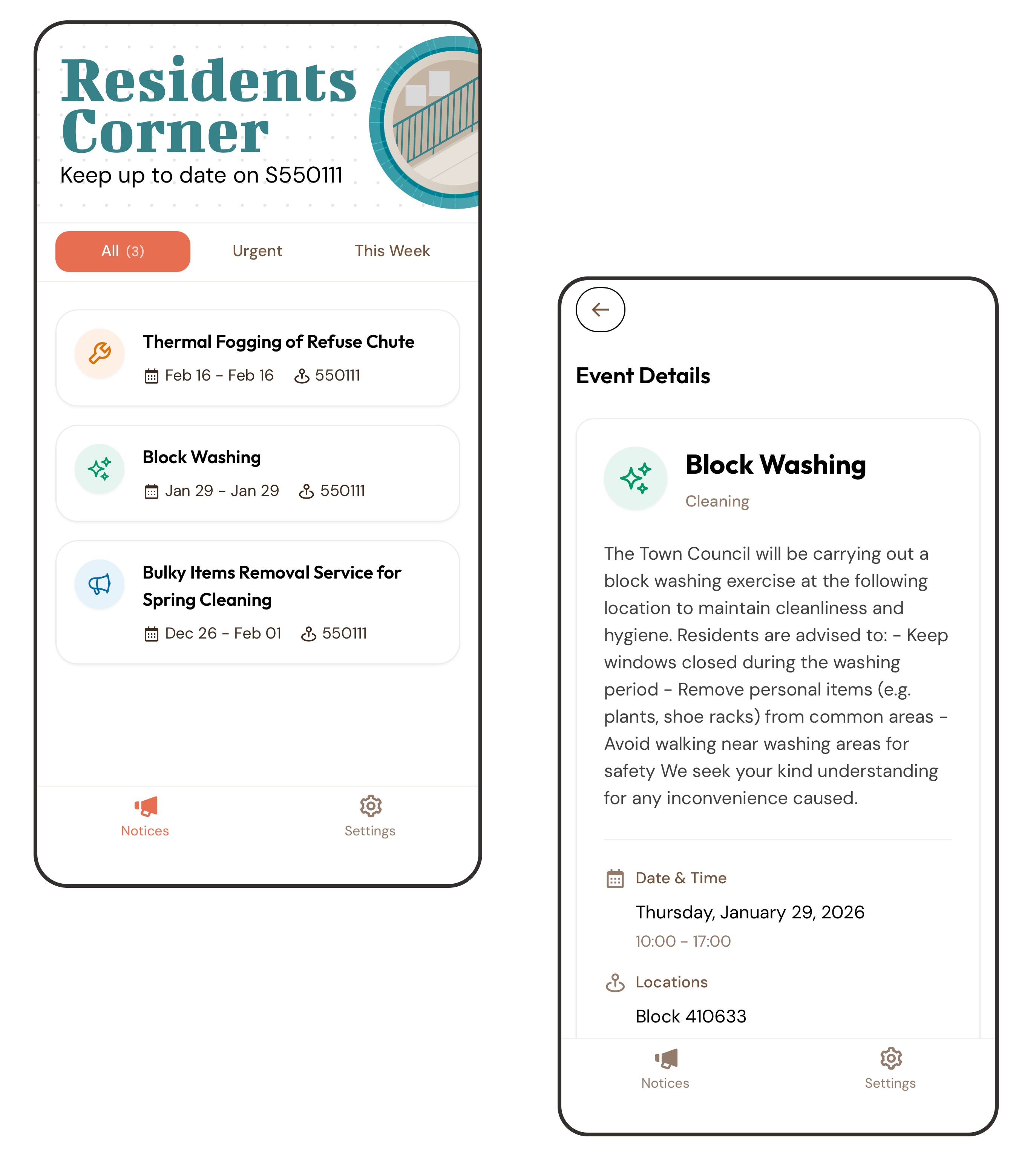 Residents Notice Dashboard