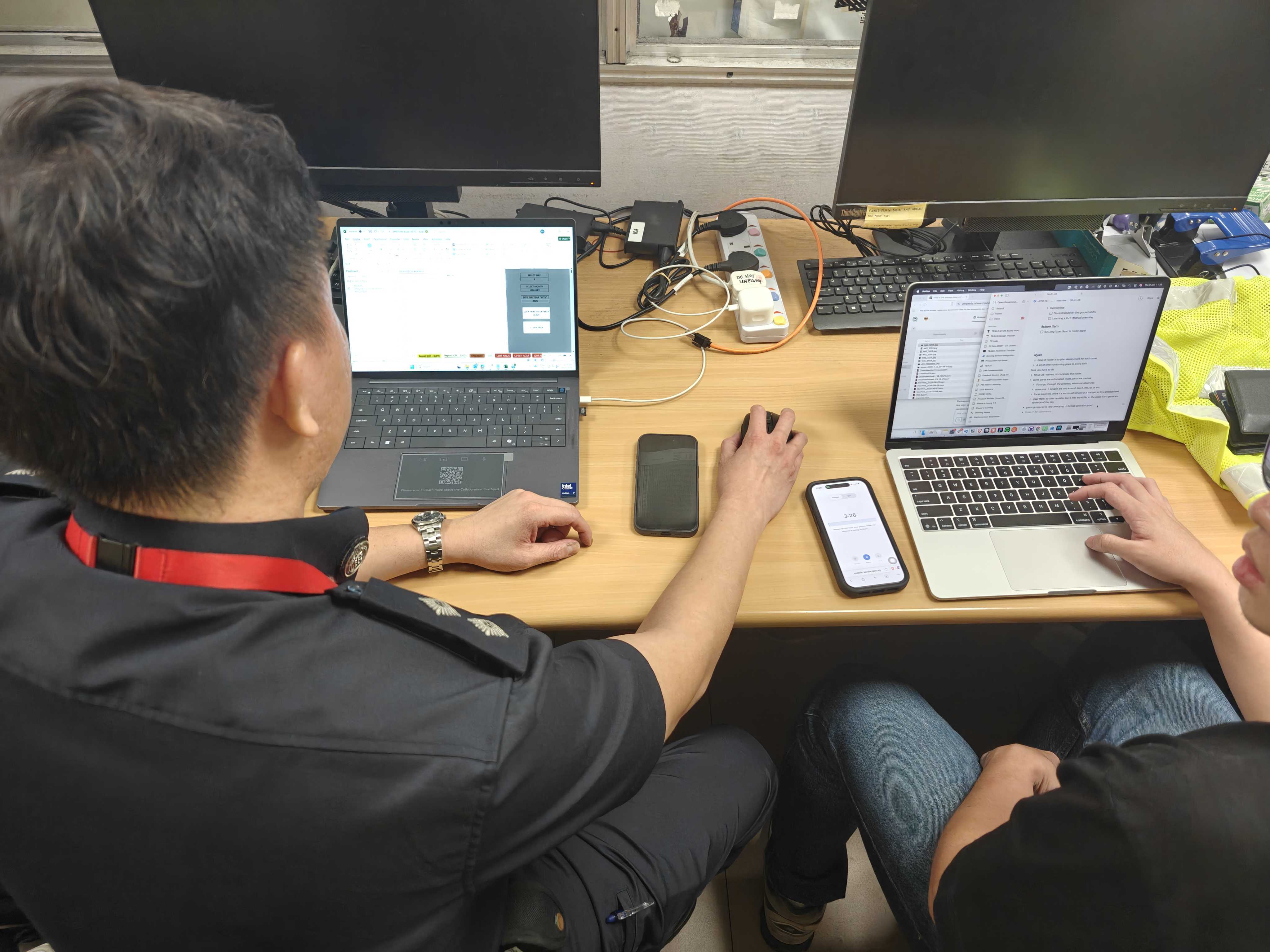 Our first user research to understand how ICA officers do roster planning.