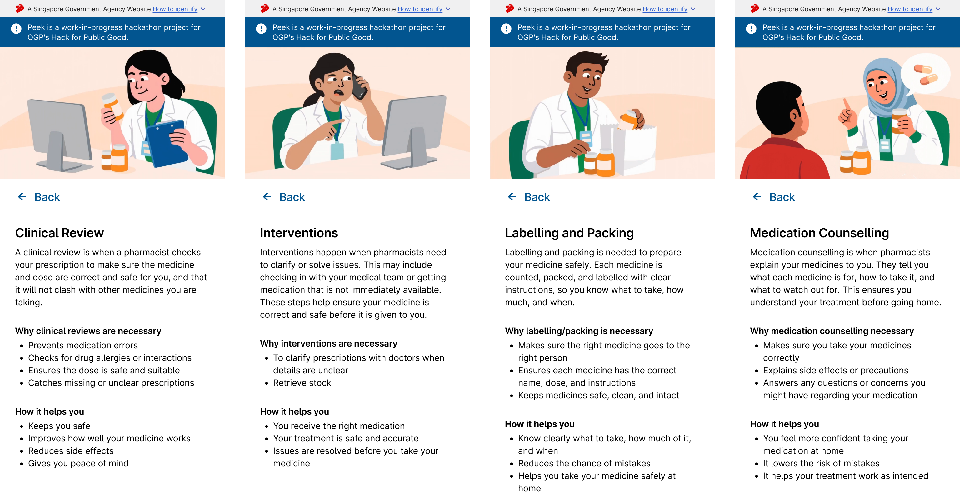 Explainers for the different steps