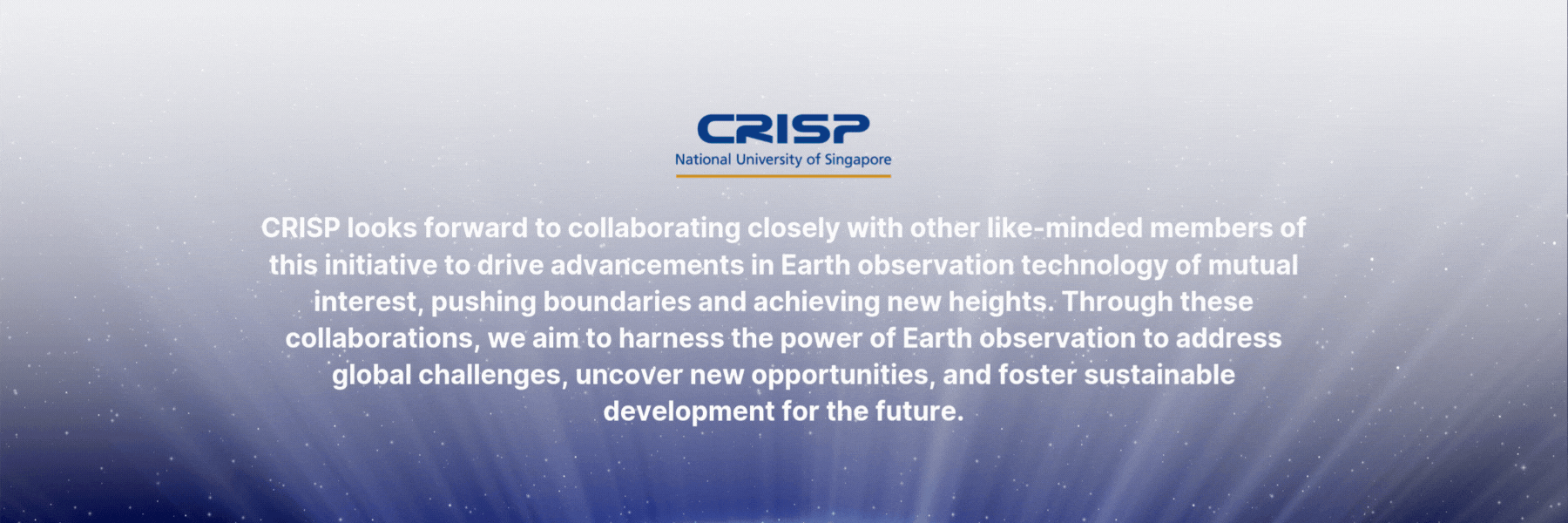 Scrolling banner with statements of support from EOI Partners (e.g. A*STAR, NUS, NTU, MPA, etc.)