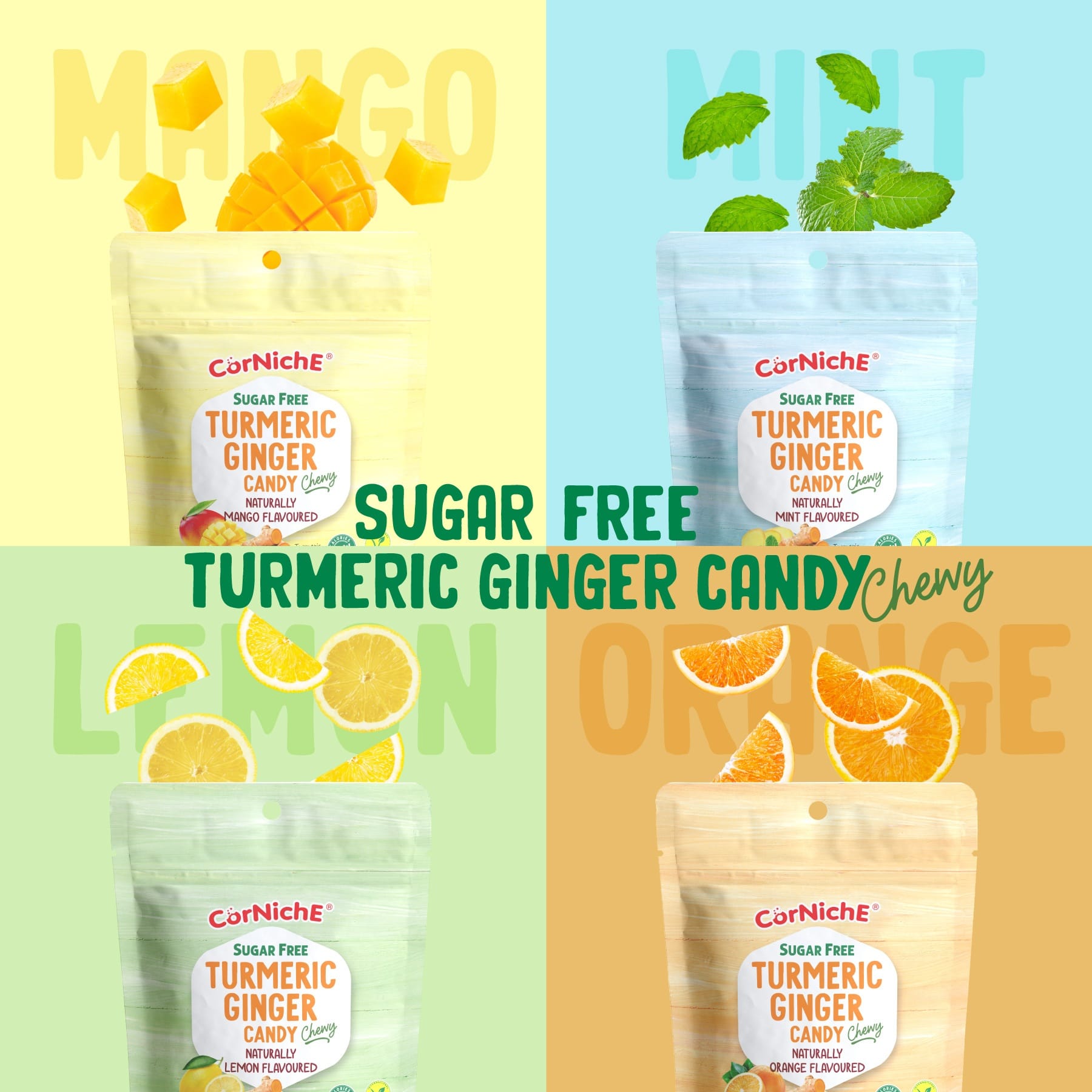 CorNiche Sugar Free Turmeric Ginger Candy