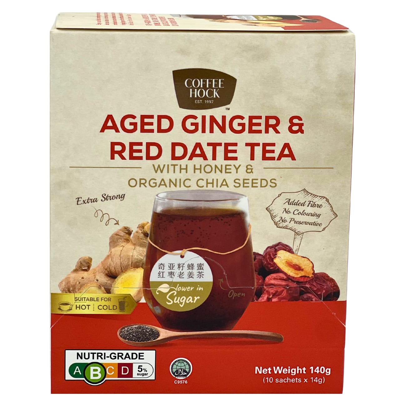 Aged Ginger & Red Date Tea with Honey & Organic Chia Seeds