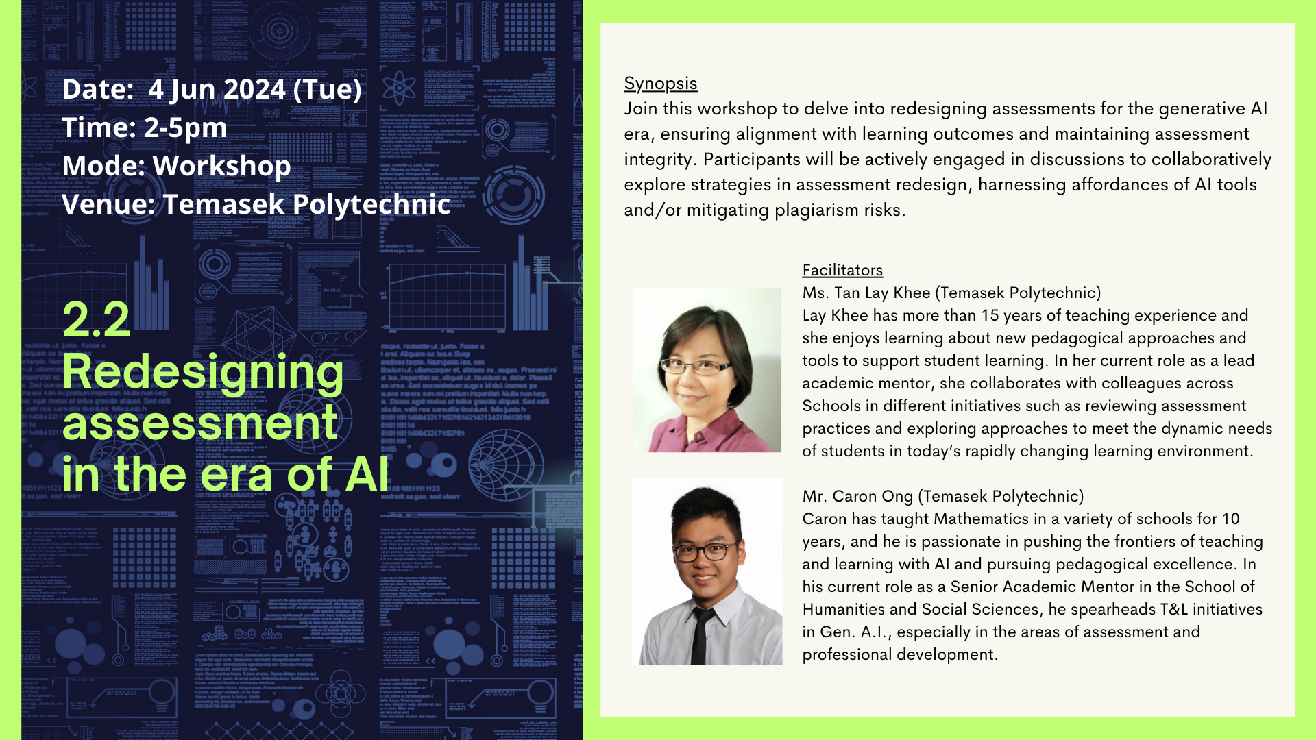 information on webinar - Session 2.2 - Redesigning Assessment in the Era of AI