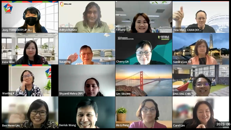 collage photo of zoom participants