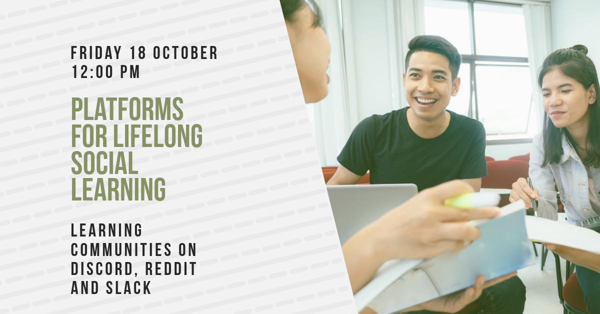 banner for webinar - shows image of 3 people engaging in lively conversation