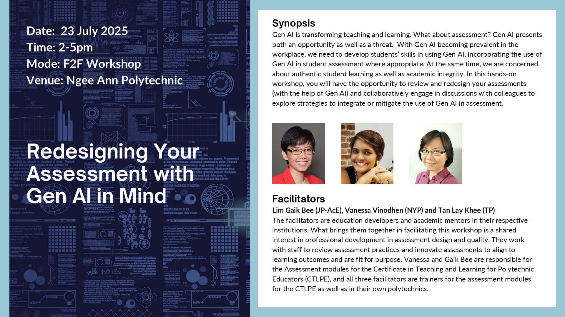 Information on Webinar - Redesigning your assessment with GenAI in mind