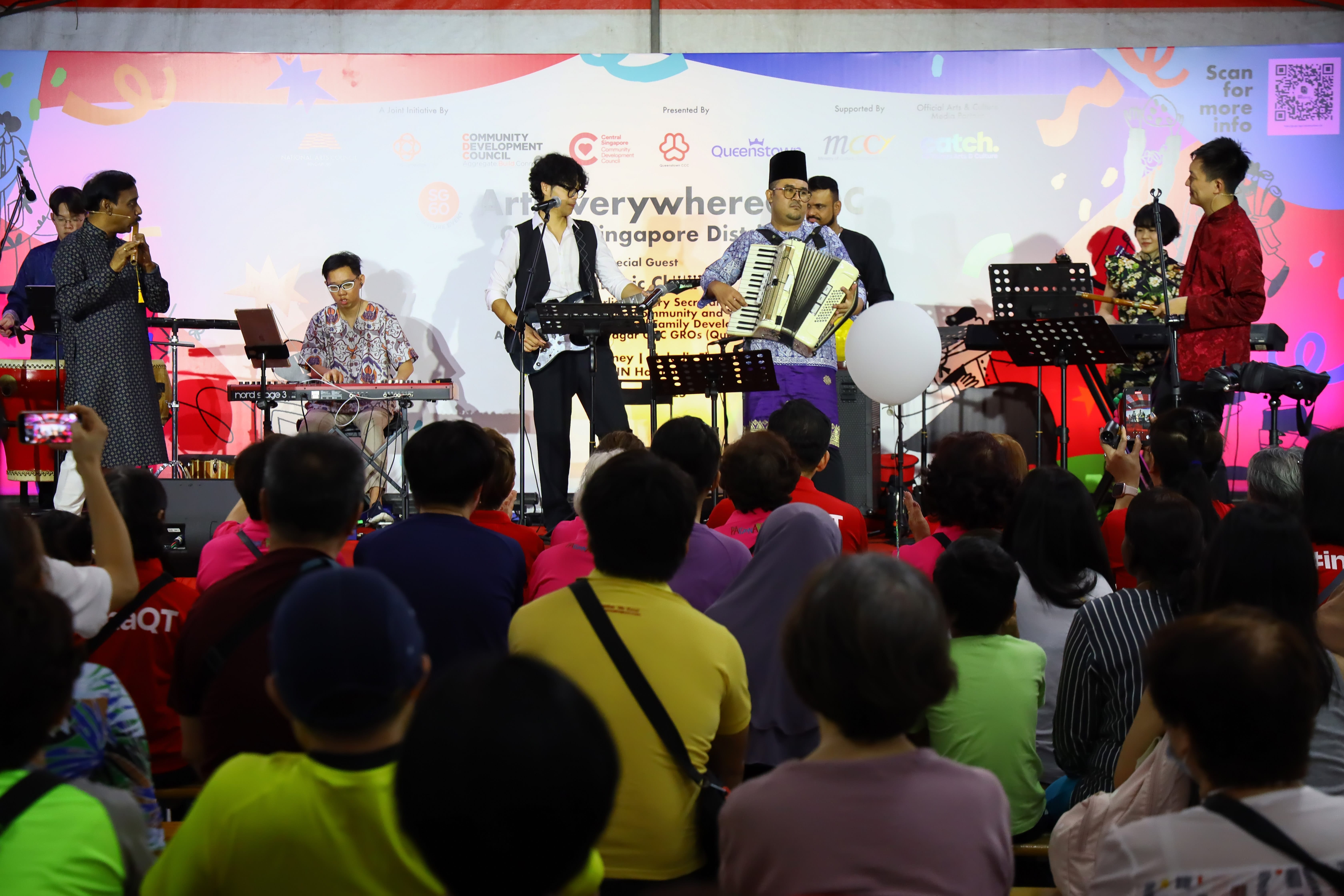 An image showcasing a musical performance on stage during an ArtsEverywhere event.