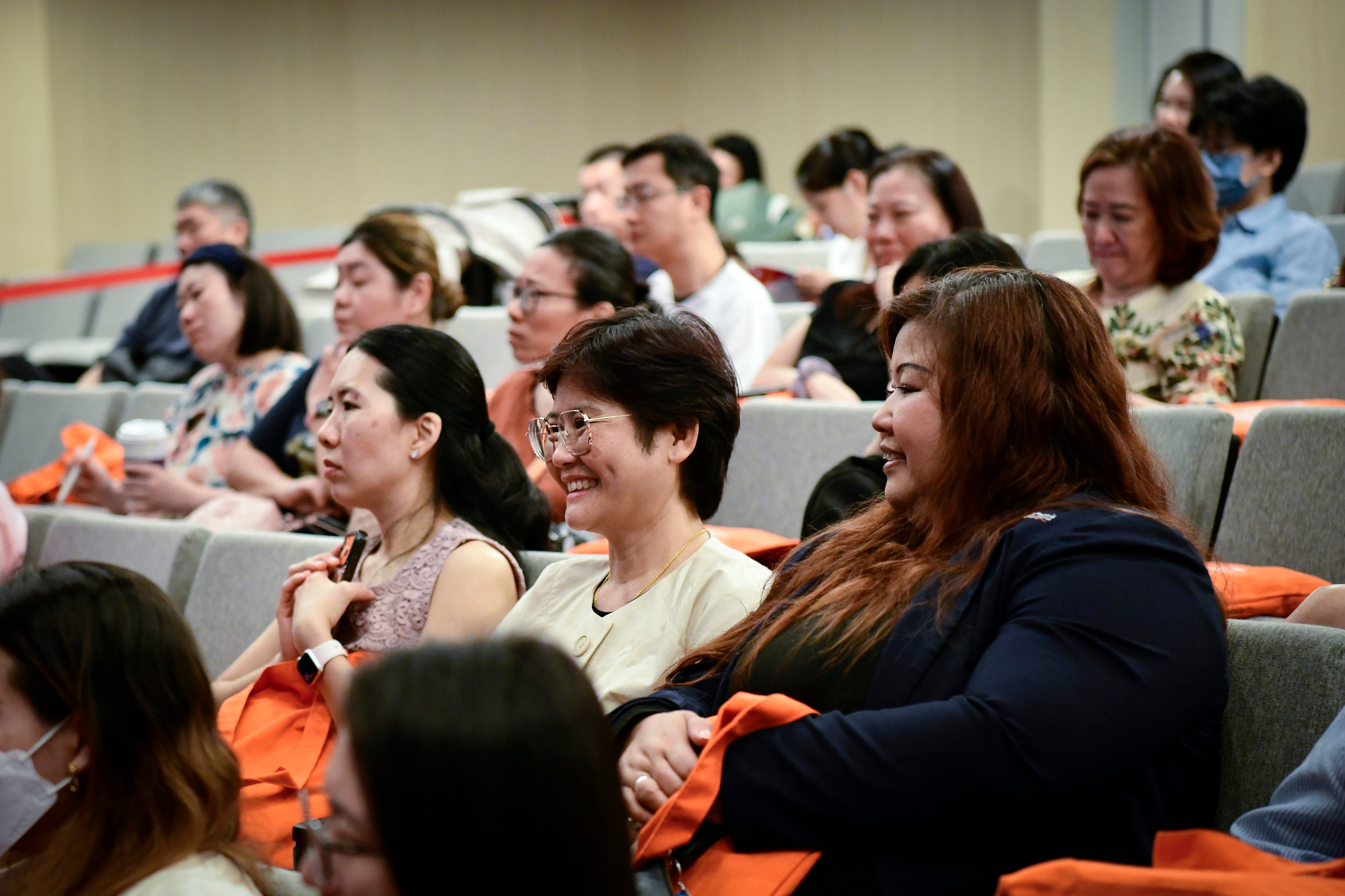 Audience smiling