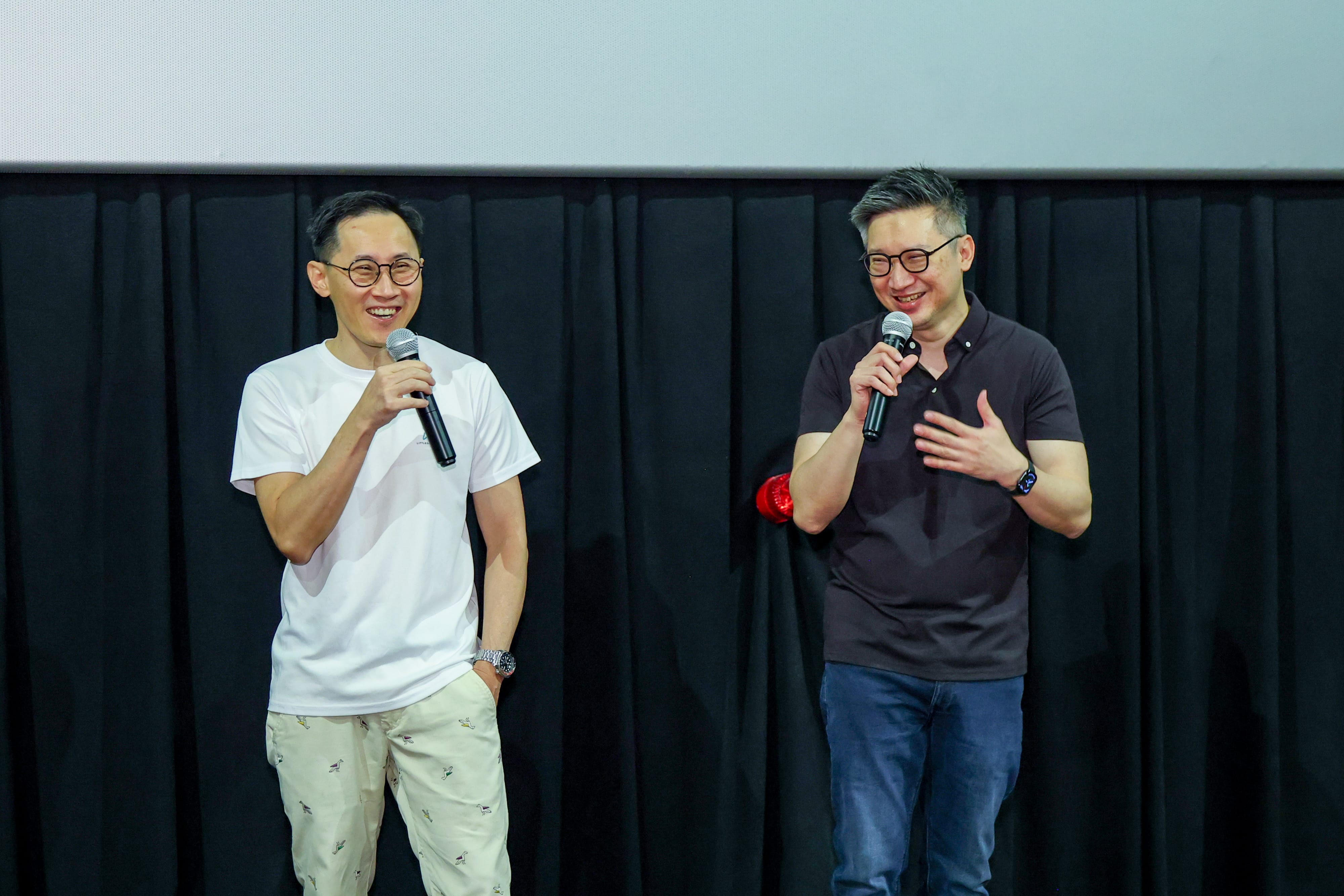 Producers of The Violinist giving a speech