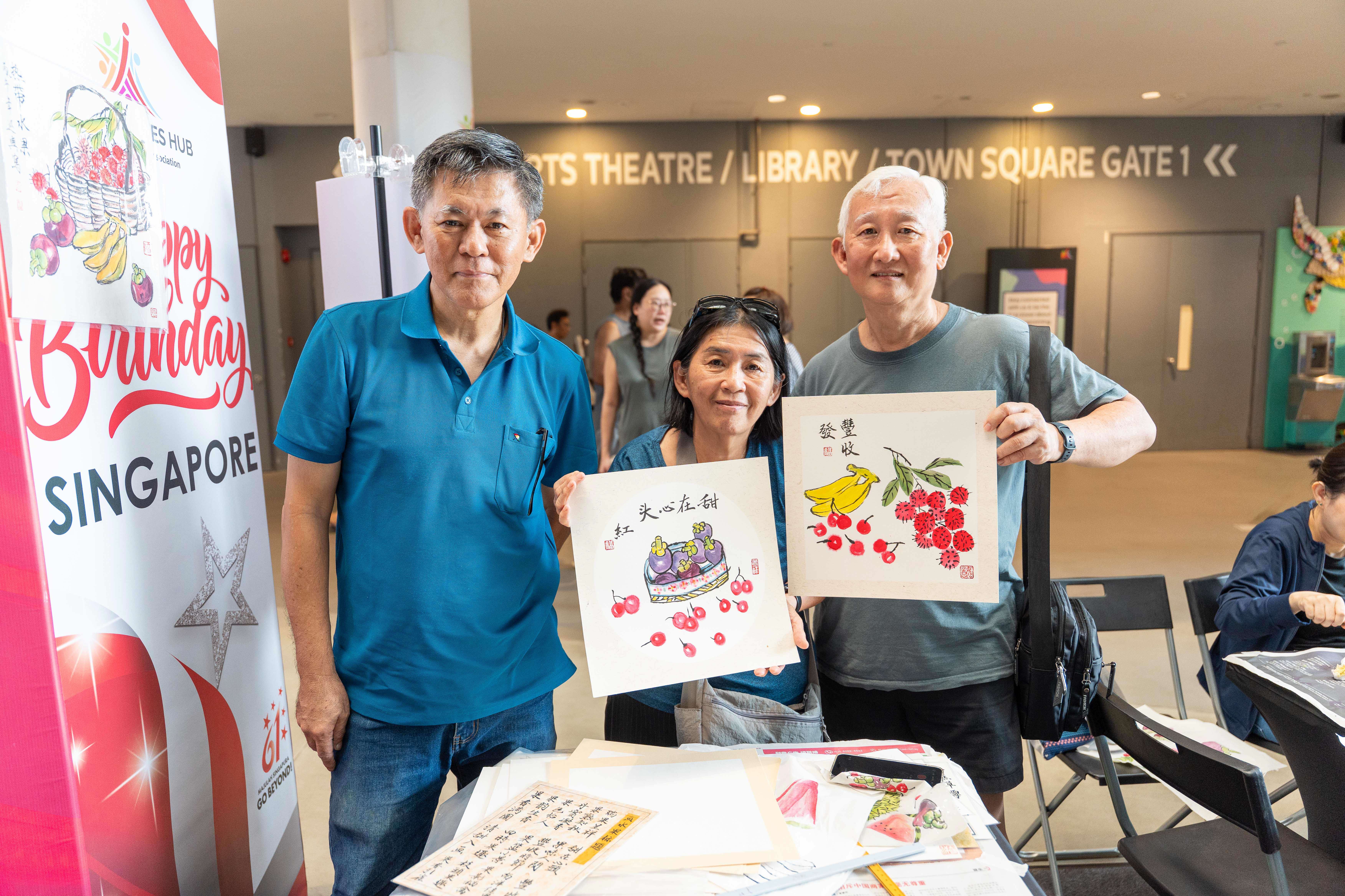 Resident completed artworks at activity booth