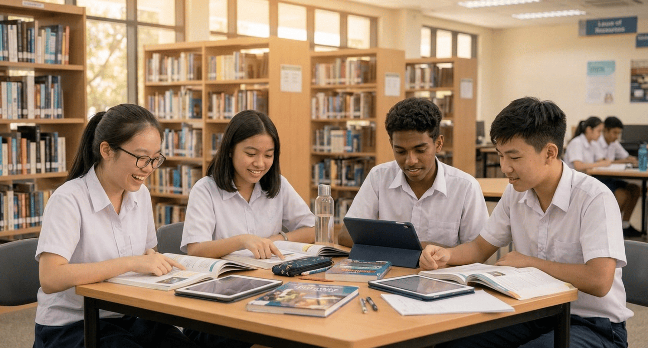 group of secondary school students