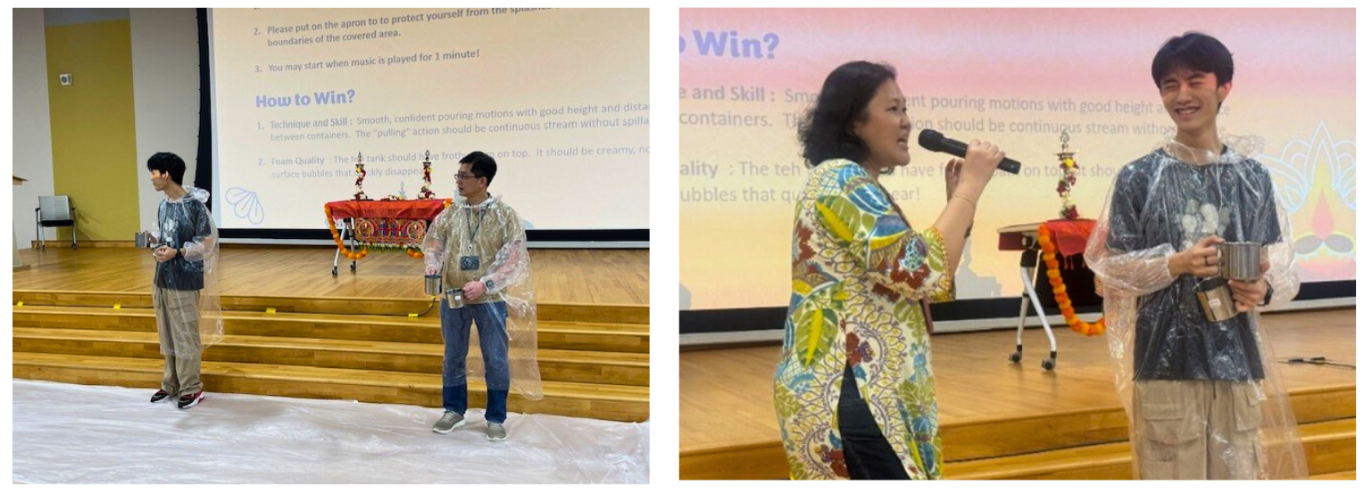 Despite having no experience, the participants put their heart into the teh tarik challenge.