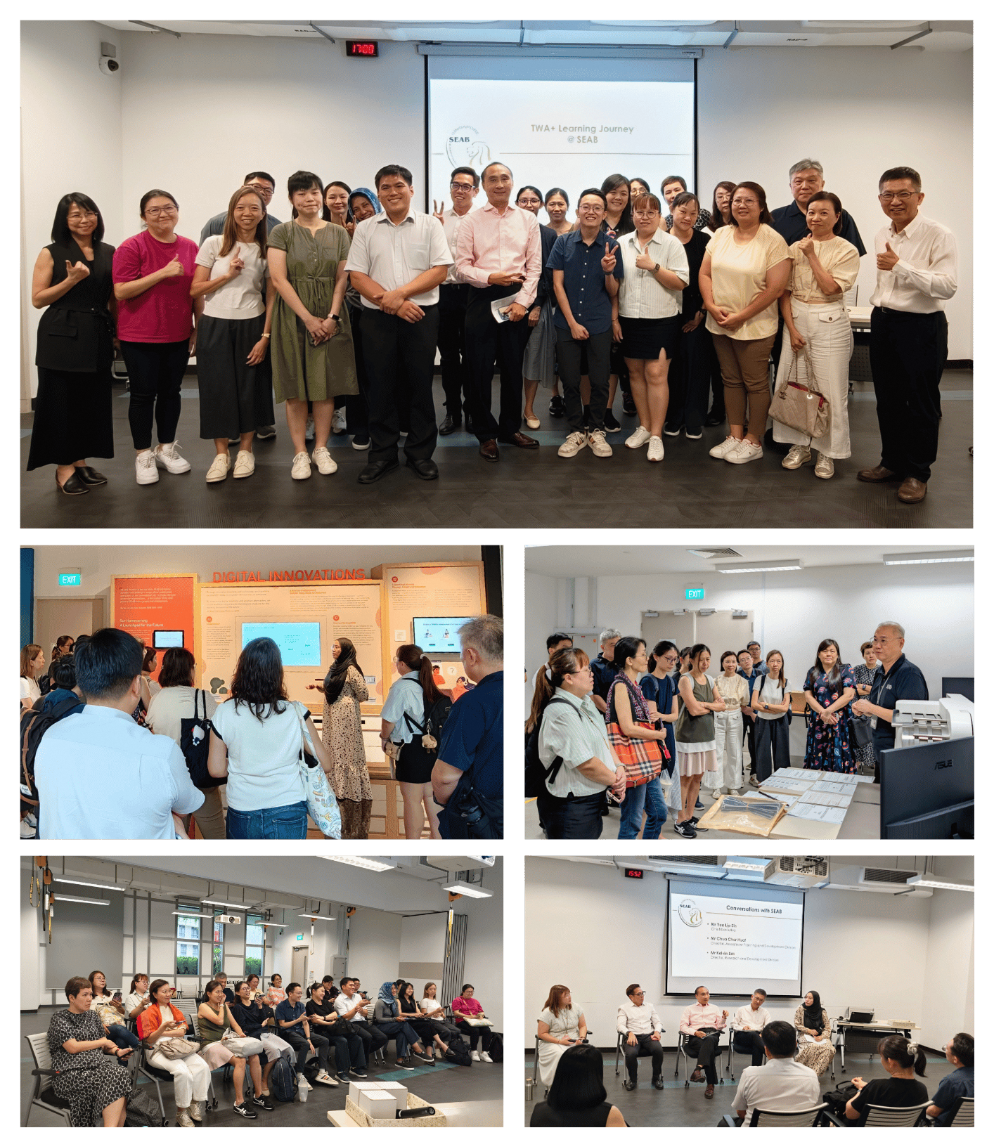 Collage of interactions with TWA+ learning journey participants