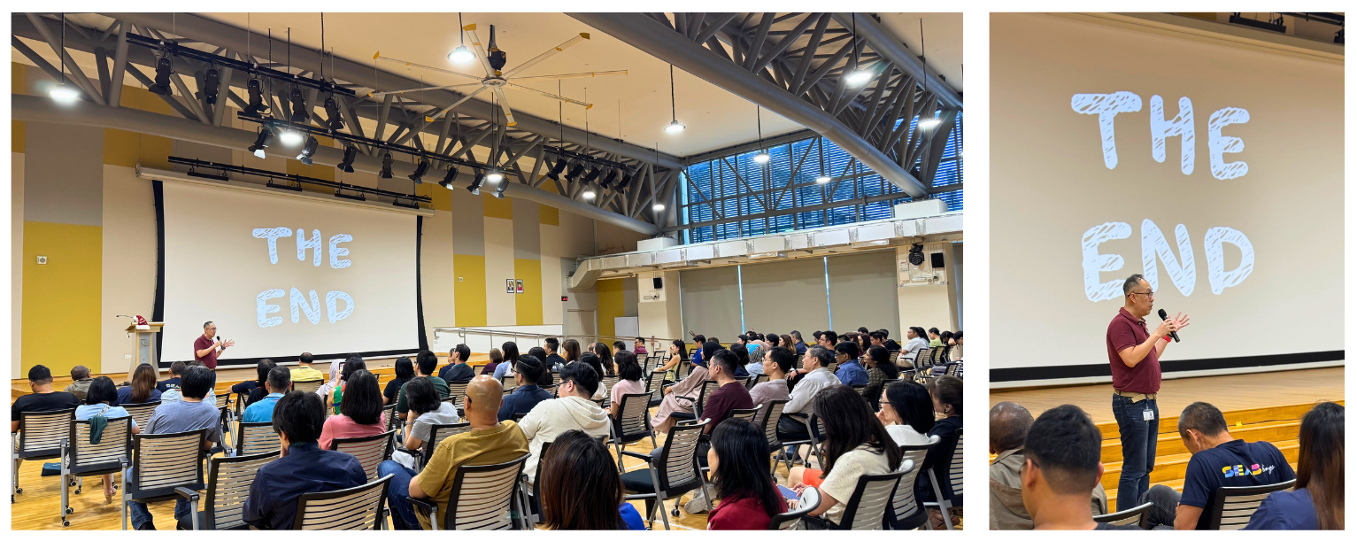 Former Director of Assessment Planning and Development Division, Mr Tan Kuo Cheang giving his farewell speech during the year-end session