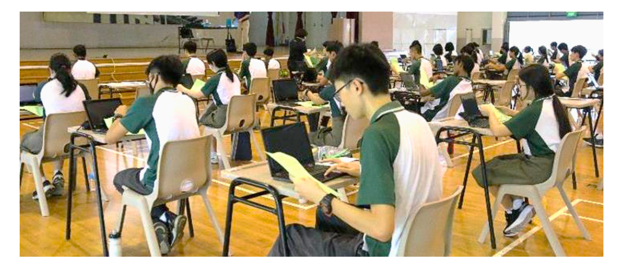 Students sitting for Social Studies e-Examination