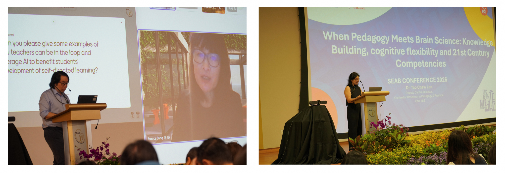 Photo of the two keynote speakers on stage