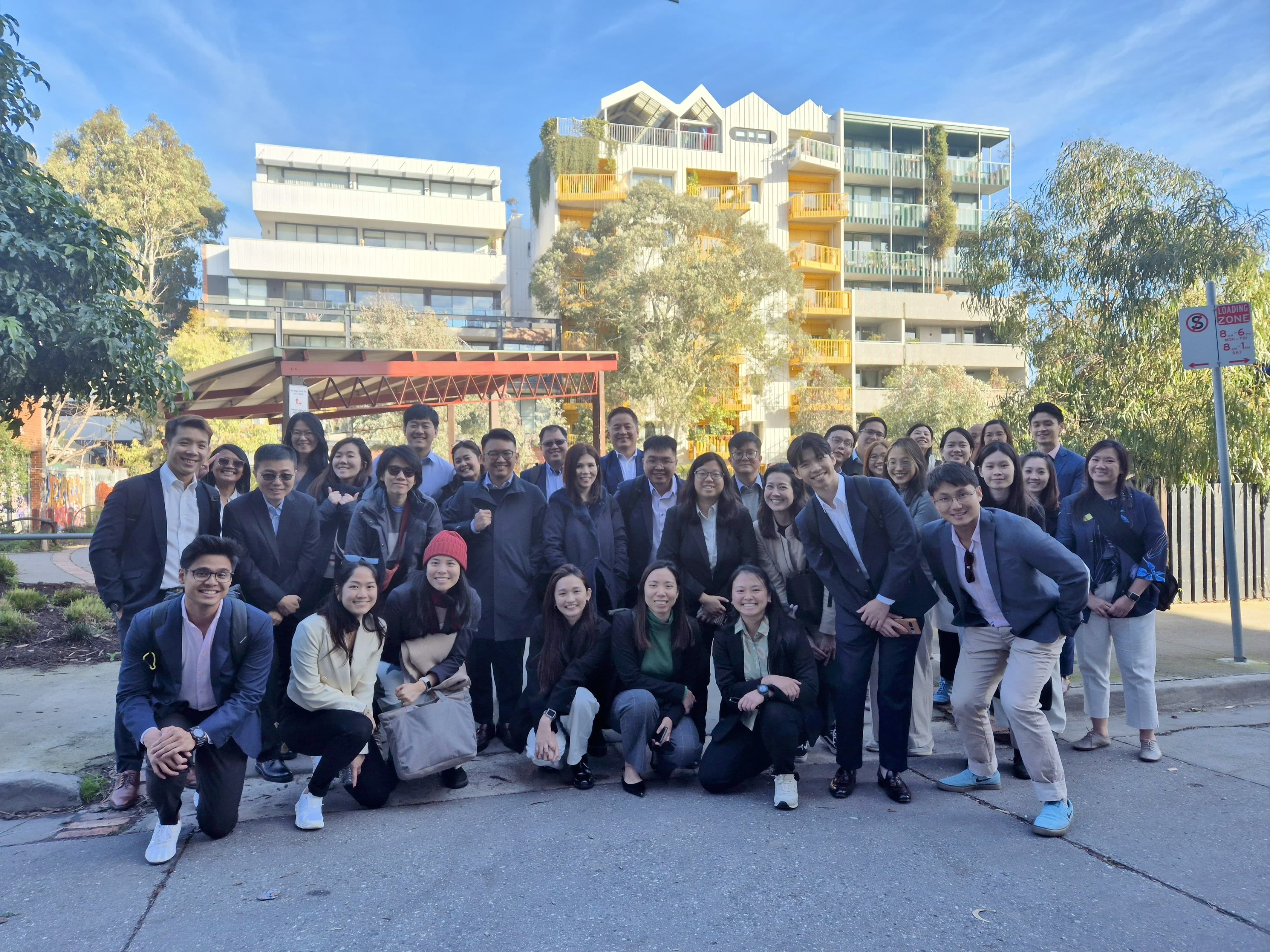 Public service officers from Singapore at a housing development built by Nightingale Housing, a not-for-profit developer focused on building sustainable, community-focused, and affordable homes. © Centre for Liveable Cities