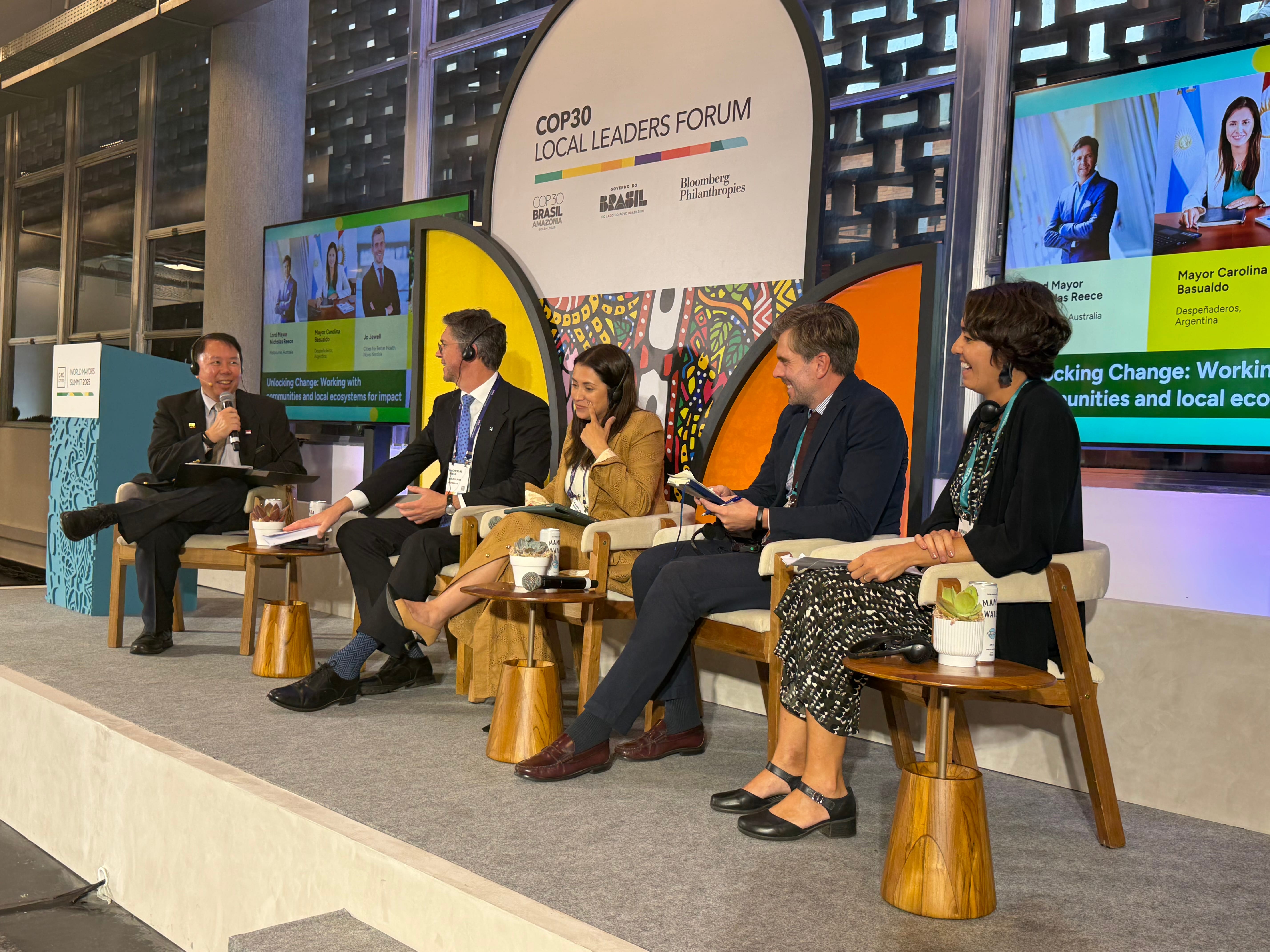 CLC moderating C40 World Mayors Summit Session on “Climate and Health”, with Lord Mayor of Melbourne Nicholas Reece (2nd from left). © Centre for Liveables Cities