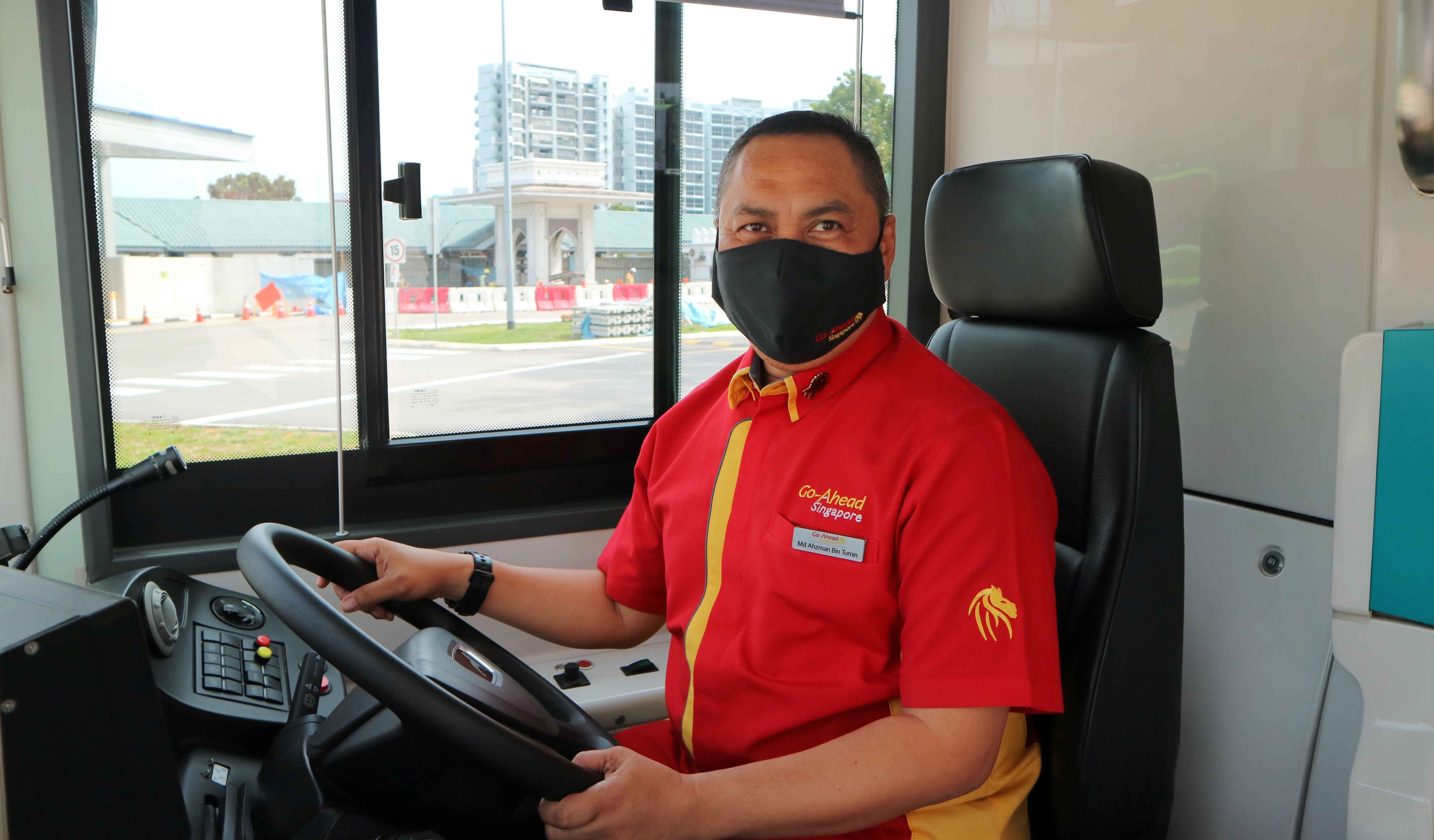 Portrait of a bus captain in Go Ahead Singapore uniform