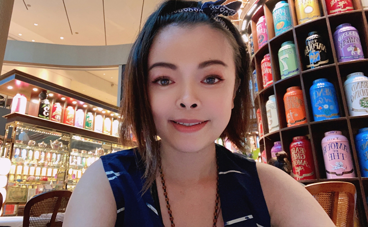 Diana taking a selfie at TWG cafe