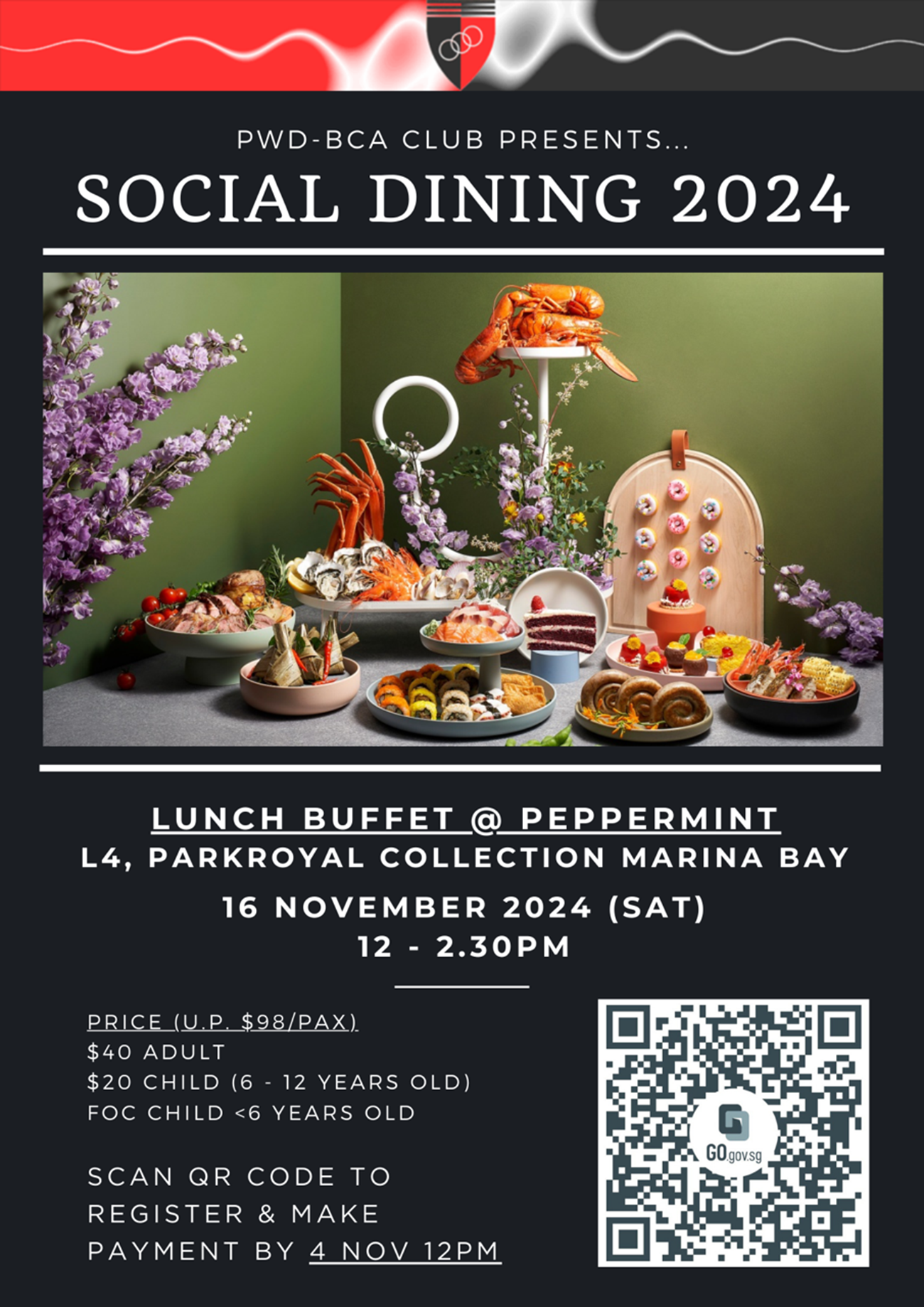 Event details for social dining 2024 at peppermint, parkroyal collection at marina bay