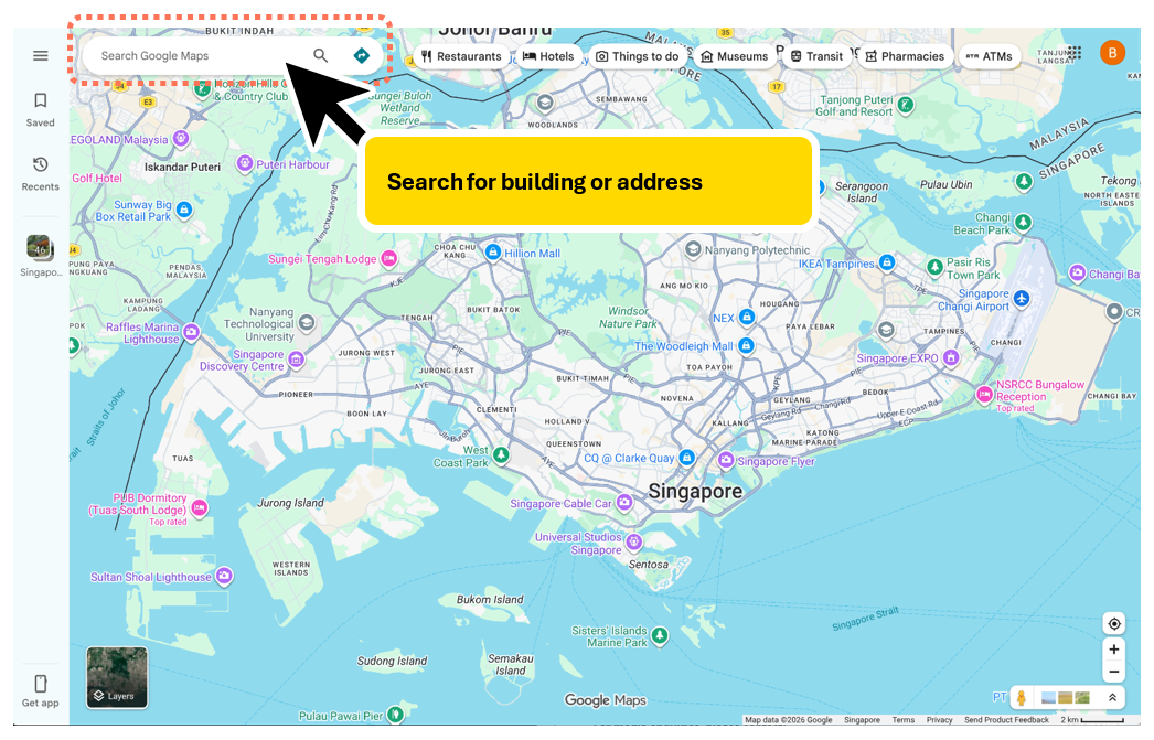 Screenshot of Google Maps interface