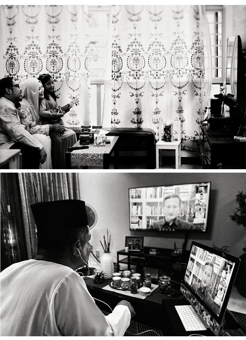Muhammad Farhan Osman and his family used Zoom to connect with relatives, friends and the wider community during Hari Raya Puasa in 2020. Photos contributed by Muhammad Farhan Osman.