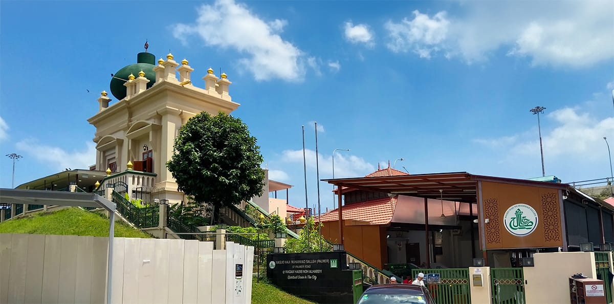 The Haji Muhammad Salleh Mosque is on the right, 2026. Photo by M. Adrian Jurhami. (From Wikimedia Commons).