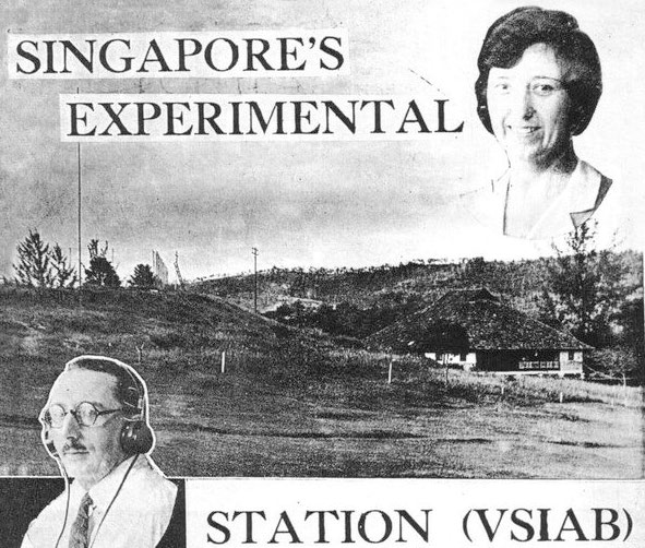 R. E. Earle, vice-president of the Amateur Wireless Society of Malaya, and his wife set up their own independent shortwave station, VS1AB, at their home in Tanjong Pagar, and transmitted gramophone record music every Wednesday and Saturday night. All rights reserved, Malayan Radio Review, 20 June 1932, pp. 3, 5.