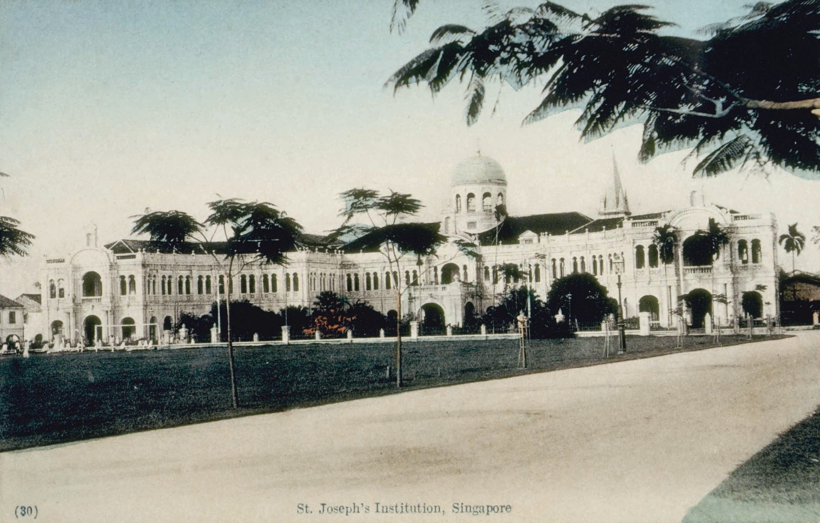 St Joseph’s Institution, circa 1912. Teo studied here and passed his School Certificate Examination in 1929. Arkshak C Collection, courtesy of National Archives of Singapore.