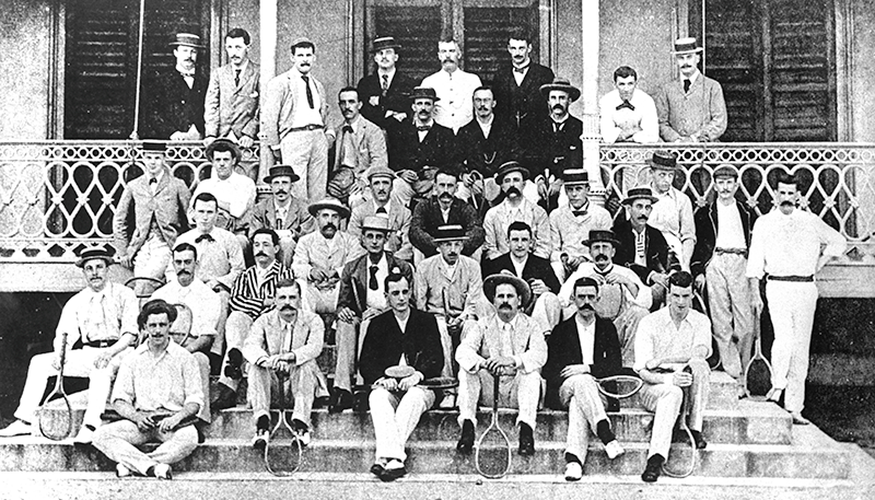 Competitors of the Singapore Cricket Club’s Lawn Tennis Tournament, 1894. The club hosted the colony’s first ever tennis tournament in 1875. Courtesy of Singapore Sports Council.