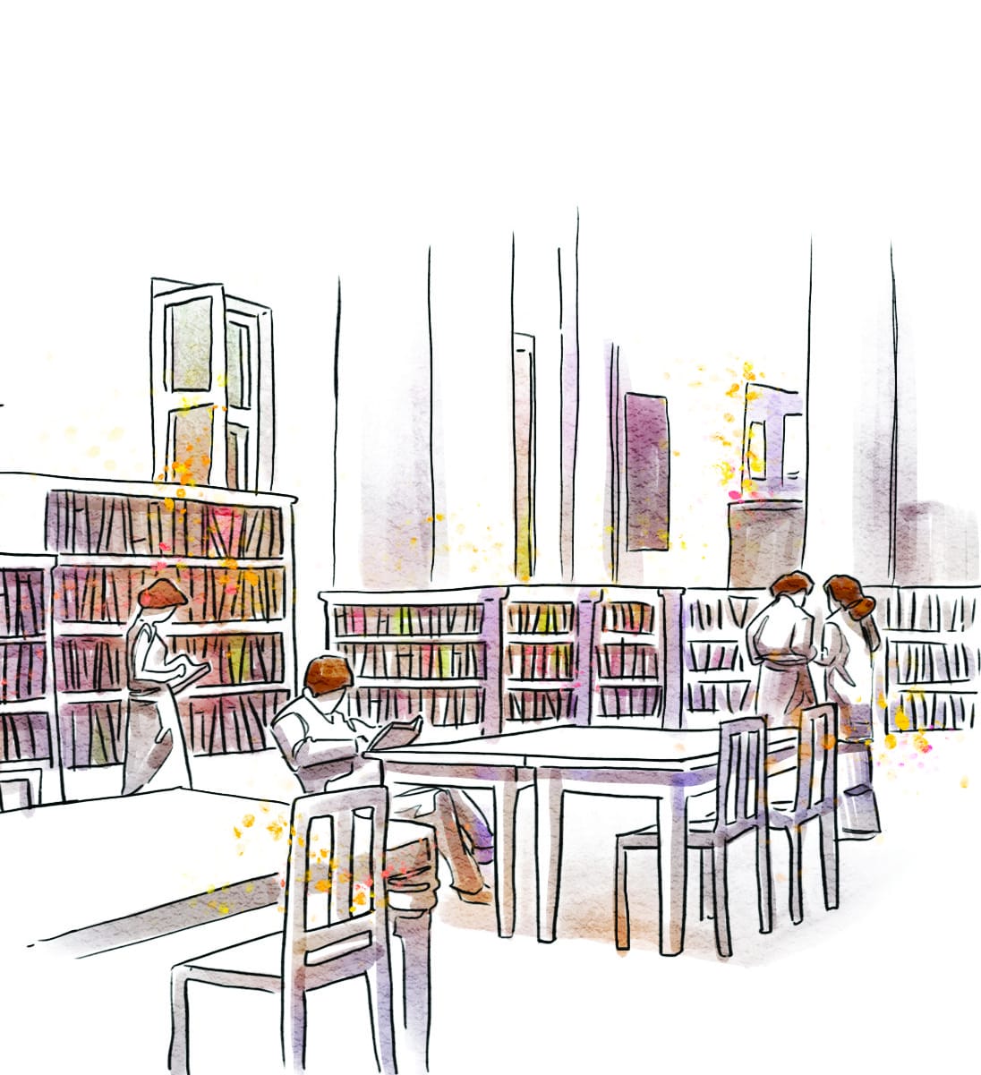 The reading room of the Raffles Library.