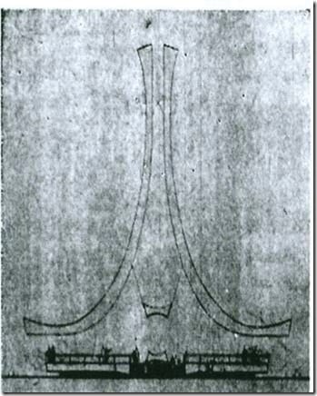 Architecture firm Swan and Maclaren’s original design of the Civilian War Memorial was submitted as an entry for the design competition for the memorial in April 1963. Sin Chew Jit Poh, 31 May 1963. Singapore Press Holdings. All rights reserved. Sin Chew Jit Poh, Singapore 1963.
