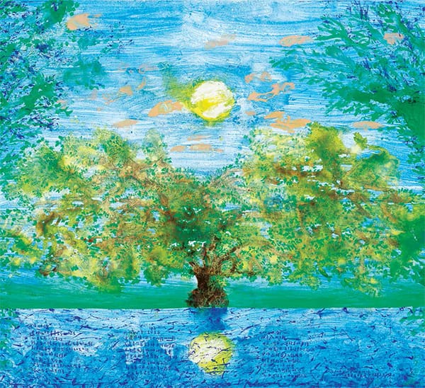 Detail from “When the Moon Is Orbed” (2012). Oil and acrylic on canvas, 140 cm x 206 cm. Private collection.