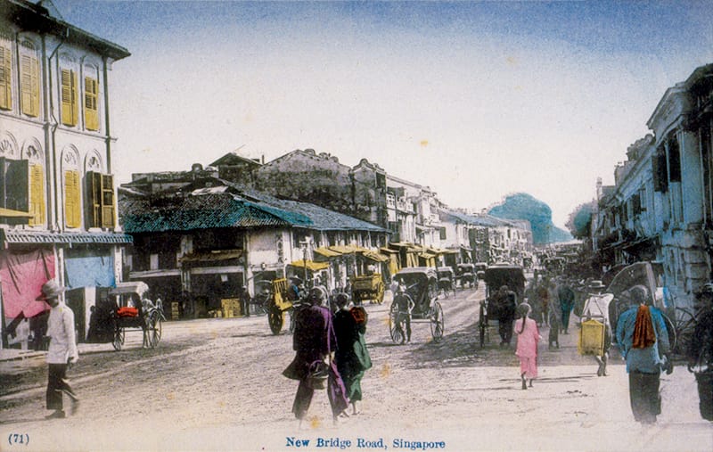 New Bridge Road, looking towards the Sepoy Lines, c. 1906. Courtesy of National Archives of Singapore.