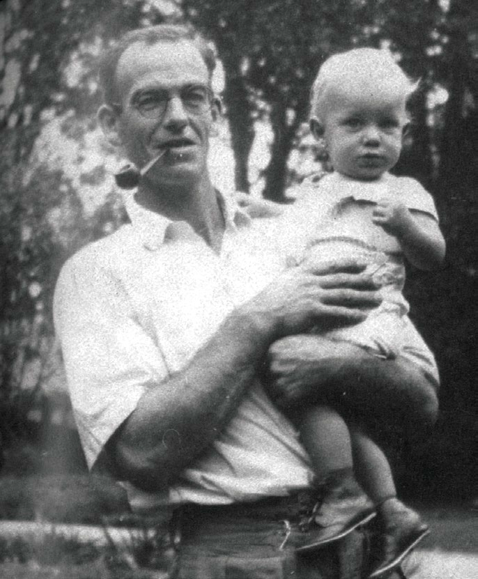 Edred John Henry Corner with his son, John, mid-1941. Corner was the Assistant Director of the Botanic Gardens (1929–45) and deserves much of the credit for saving newspapers published during the Japanese Occupation of Singapore. All rights reserved, Corner, J. K. (2013). My Father in His Suitcase: In Search of E. J. H. Corner the Relentless Botanist. Singapore: Landmark Books.