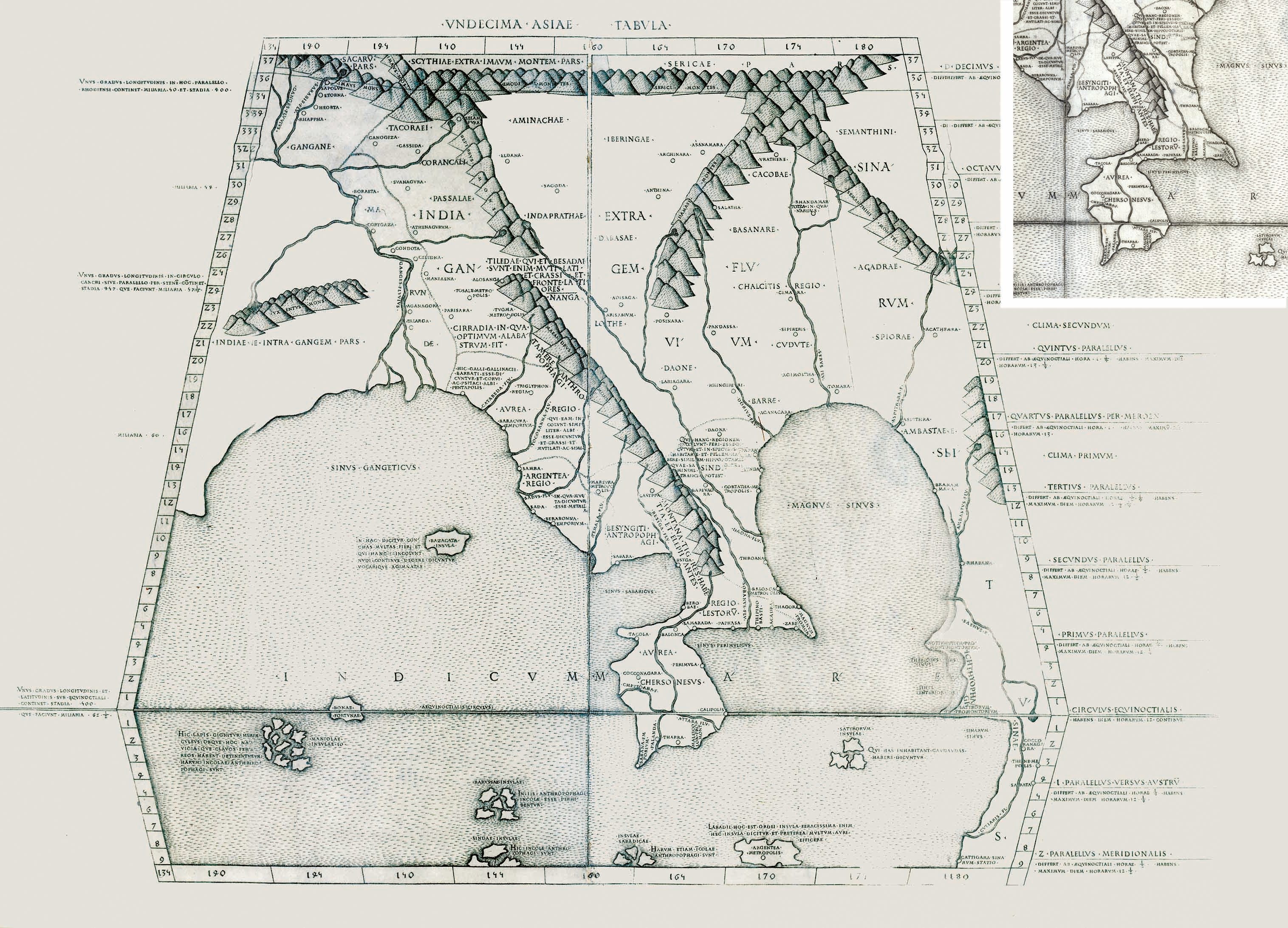 Tabula Asiae XI, Arnold Buckinck, 1478. The earliest map in the National Library's rare maps collection is a 1478 Ptolemaic map. The “Aurea Chersonesus” (or Golden Chersonese) in the map refers to the Malay Peninsula. Collection of the National Library, Singapore.