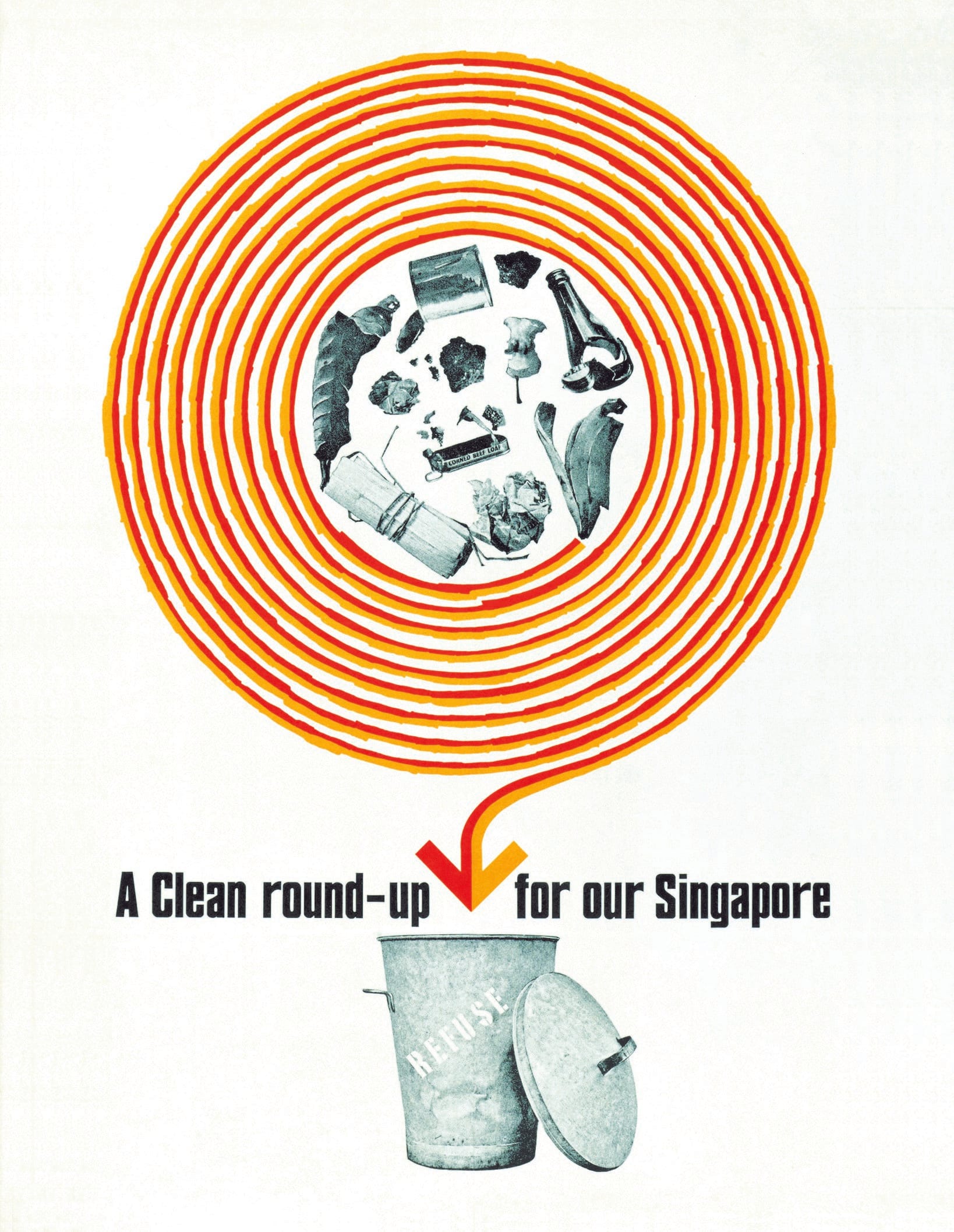 A poster encouraging Singaporeans to keep their surroundings clean. Ministry of Environment and Water Resources Collection, courtesy of National Archives of Singapore.