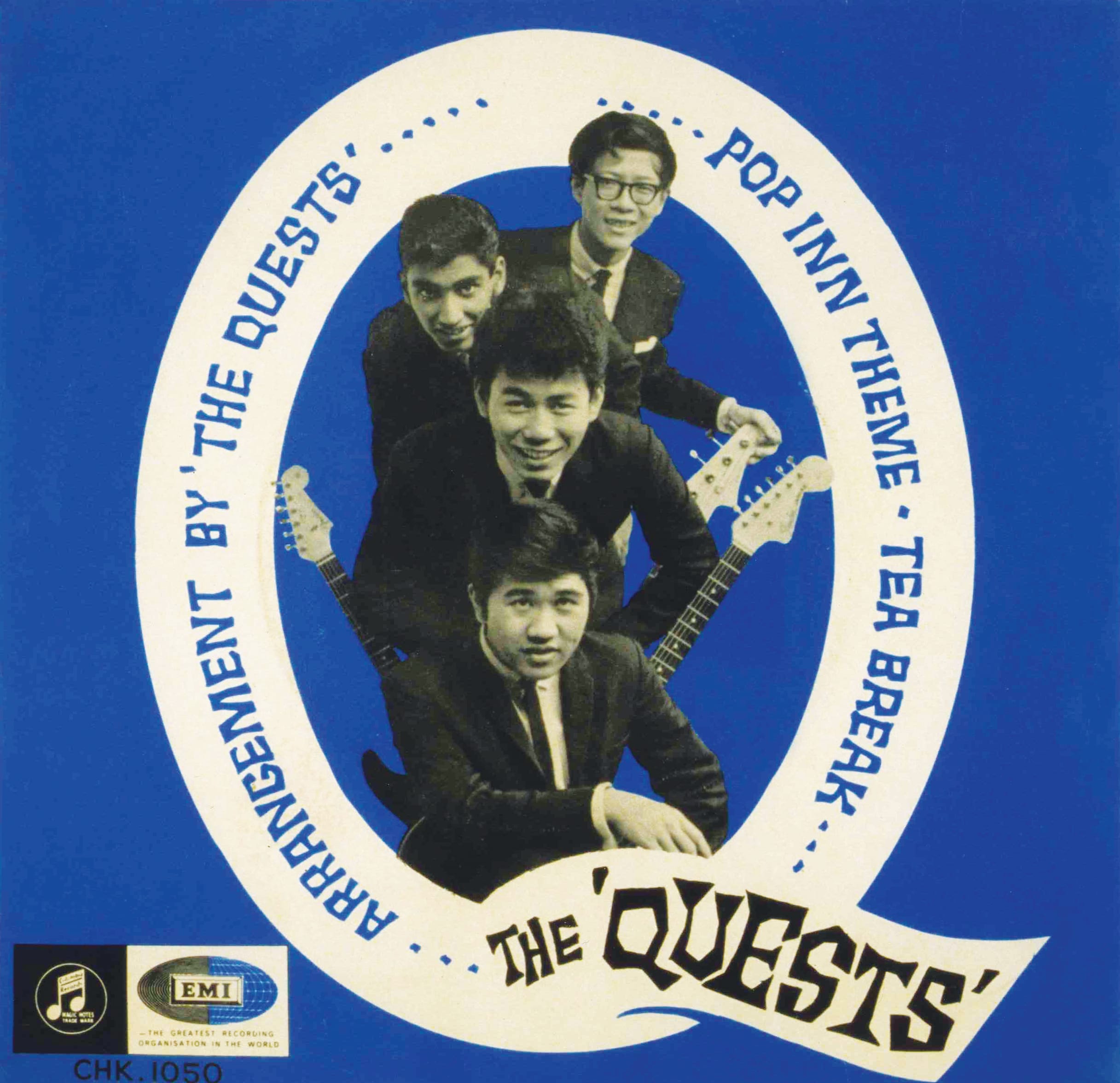 Cover of 45rpm single Tea Break/Pop Inn Theme (Watch Your Step) (1965) by The Quests. Courtesy of National Archives of Singapore.