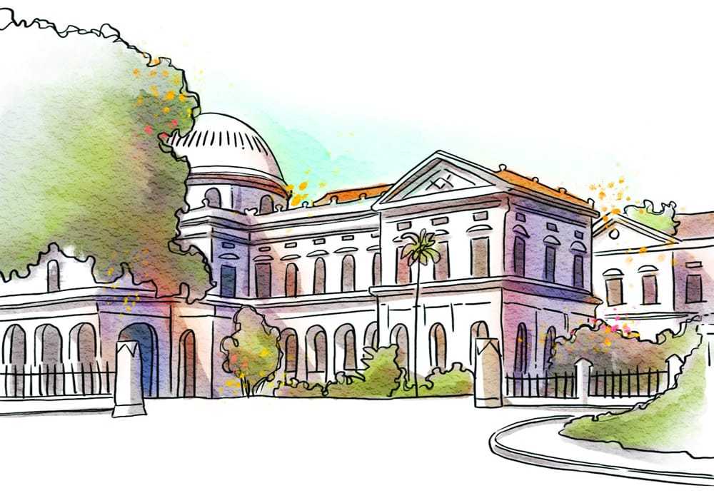 The Raffles Museum and Library on Stamford Road.