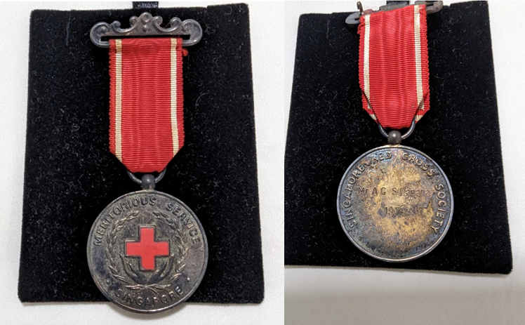 The Singapore Red Cross presented AGS Danaraj with its Meritorious Service Award in 1979. Courtesy of the Danaraj Family Collection.