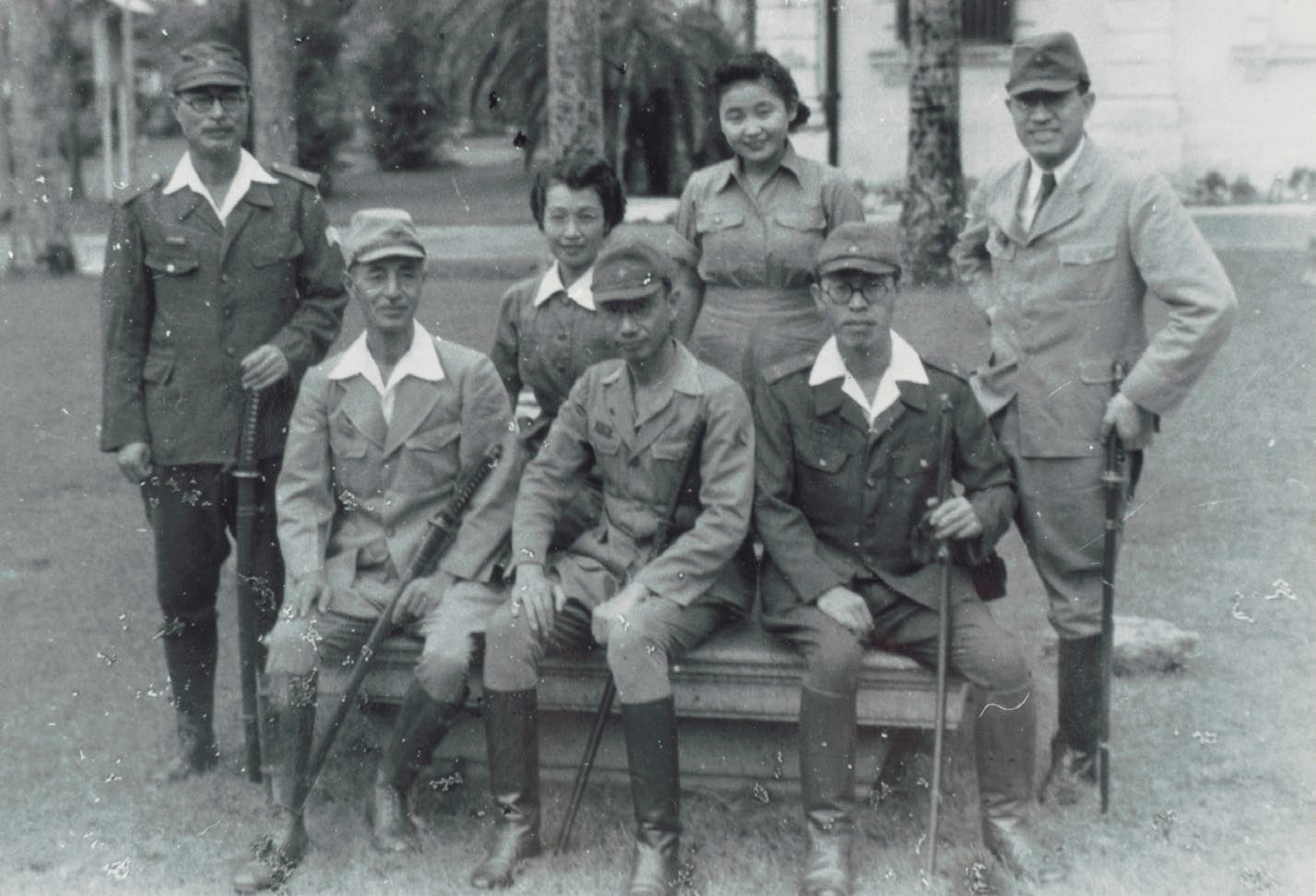 Japanese staff of the Syonan Hakubutsukan (Syonan Museum), July 1943. Photo donated by Mdm Michiyo Haneda. Courtesy of the National Museum of Singapore, National Heritage Board.
