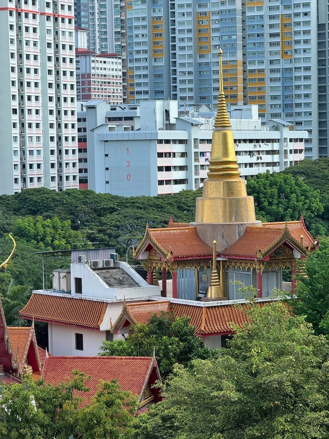 The temple as seen from the nearby flats in Bukit Merah, 2024. Photo by Jimmy Yap.