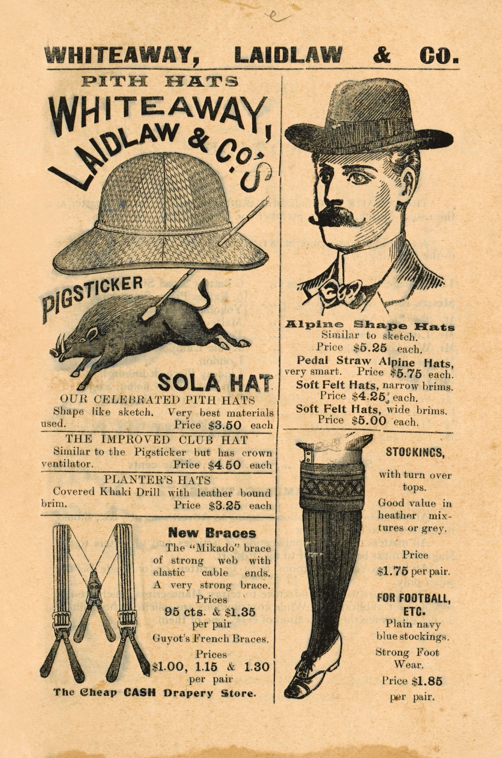 Advertisement for Whiteaway, Laidlaw & Co. in the preliminary of The Straits Chinese Magazine, Vol. 8. All rights reserved. Koh Yew Hean Press, Singapore, 1904.