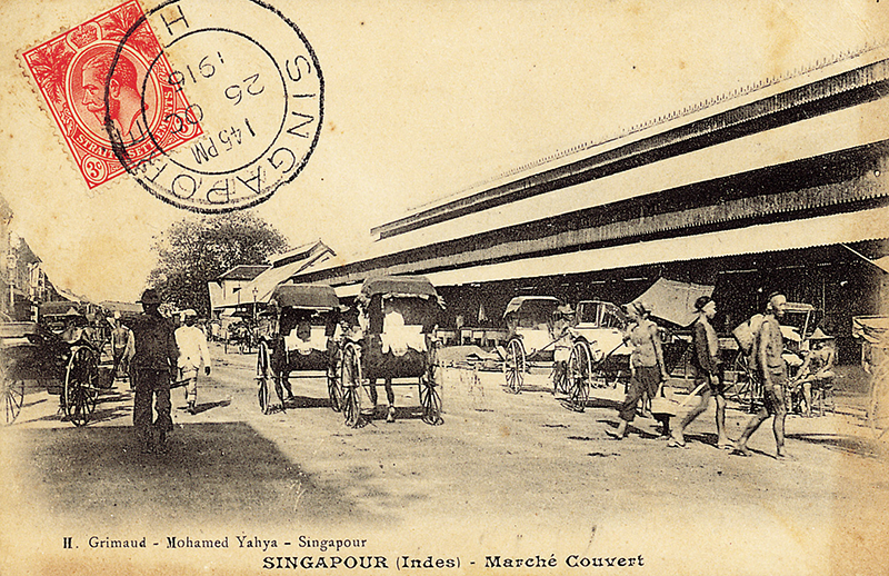 Clyde Terrace Market, c.1900. A bathhouse was built beside it in 1881. Collection of Children’s Museum Singapore.