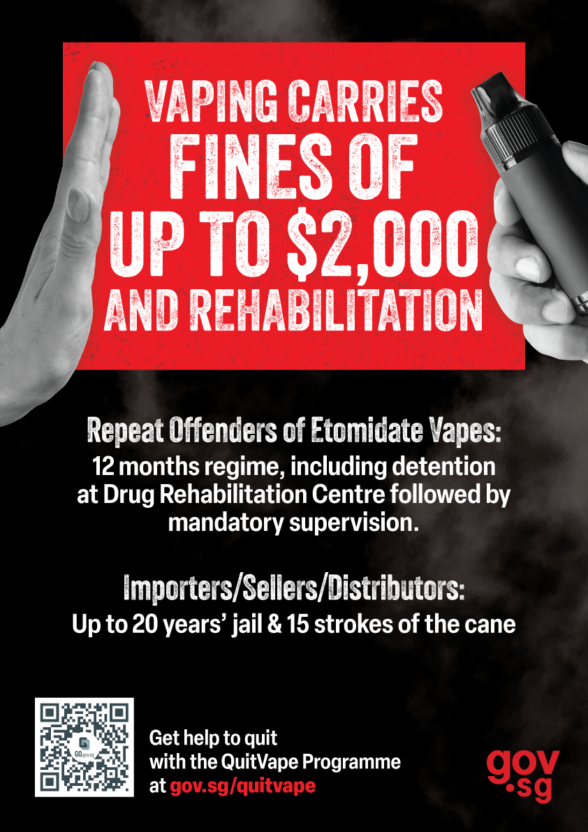 Vaping carries fines of up to $2,000 and rehabilitation